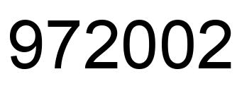 Number 972002 black image
