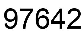 Number 97642 black image