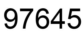 Número 97645 imagen negro