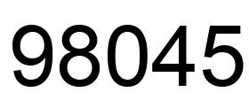 Number 98045 black image