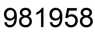 Number 981958 black image
