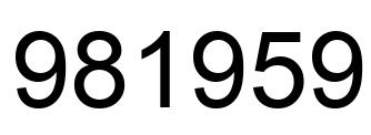 Number 981959 black image