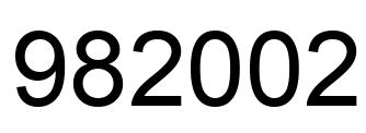 Number 982002 black image