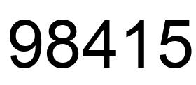 Number 98415 black image