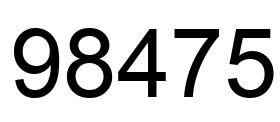 Número 98475 imagen negro
