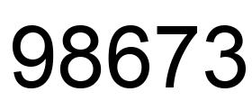 Number 98673 black image