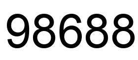 Number 98688 black image