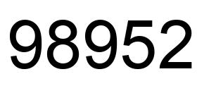 Number 98952 black image