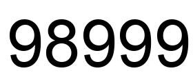 Number 98999 black image