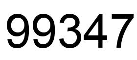 Number 99347 black image