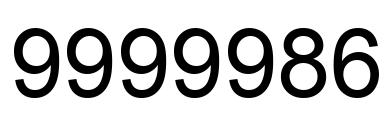 Número 9999986 imagen negro