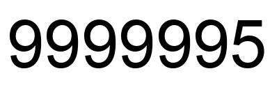 Número 9999995 imagen negro