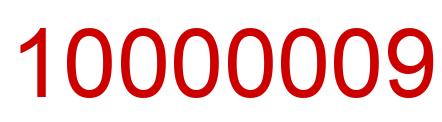 Número 10000009 imagen rojo
