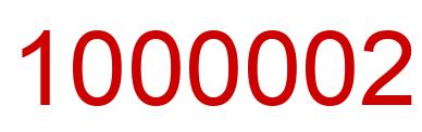 Number 1000002 red image