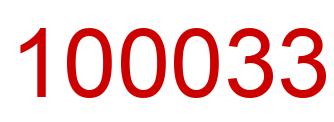 Number 100033 red image
