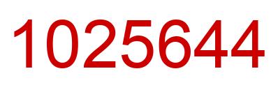 Number 1025644 red image