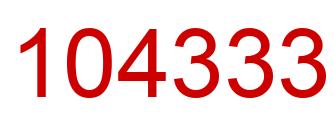 Number 104333 red image