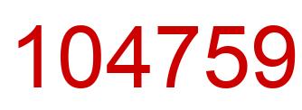 Number 104759 red image