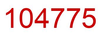 Number 104775 red image