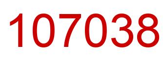 Number 107038 red image