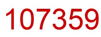 Number 107359 red image