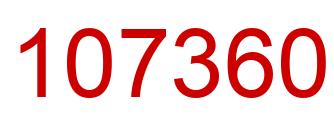 Number 107360 red image