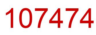 Number 107474 red image