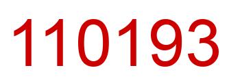 Number 110193 red image