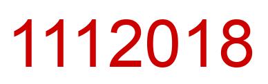Number 1112018 red image