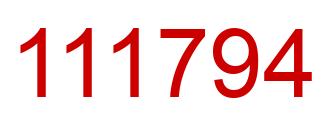 Number 111794 red image