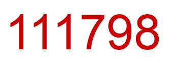Number 111798 red image