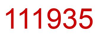 Number 111935 red image