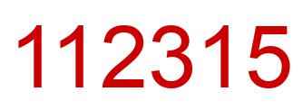 Number 112315 red image