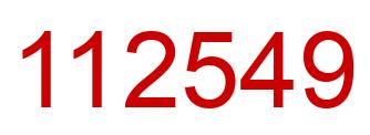 Number 112549 red image