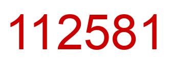 Number 112581 red image