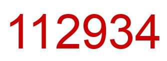 Number 112934 red image