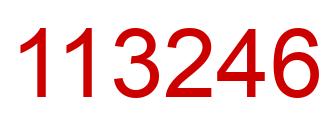 Number 113246 red image