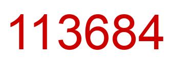 Number 113684 red image