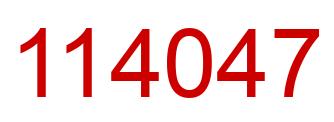 Number 114047 red image