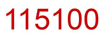Number 115100 red image