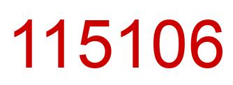 Number 115106 red image