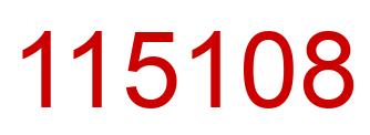 Number 115108 red image