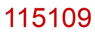 Number 115109 red image