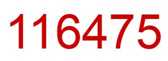 Number 116475 red image