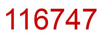 Number 116747 red image
