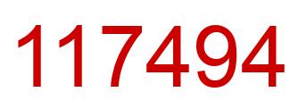 Number 117494 red image