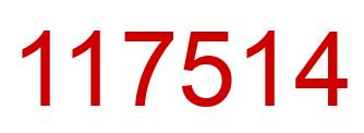 Number 117514 red image