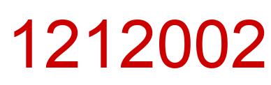 Number 1212002 red image