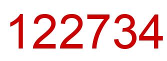 Number 122734 red image