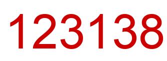 Number 123138 red image